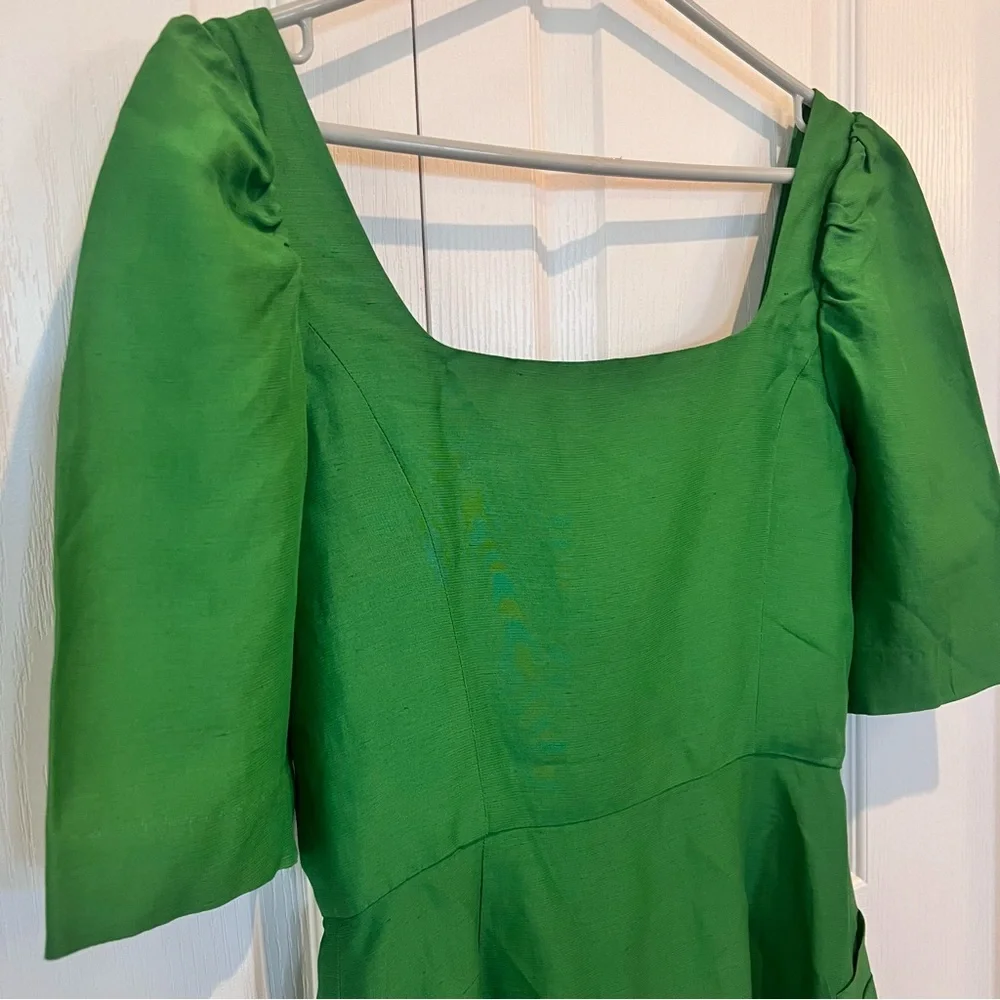 Aritzia Le Fou Wilfred NWOT Michalina Green Dress  Linen Blend Size 4 - Picture 12 of 17